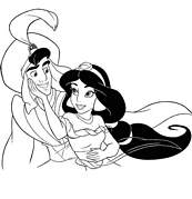 coloriage aladdin et jasmine